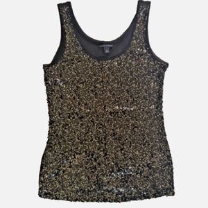 BANANA REPUBLIC Sequin Black Tank Top Medium